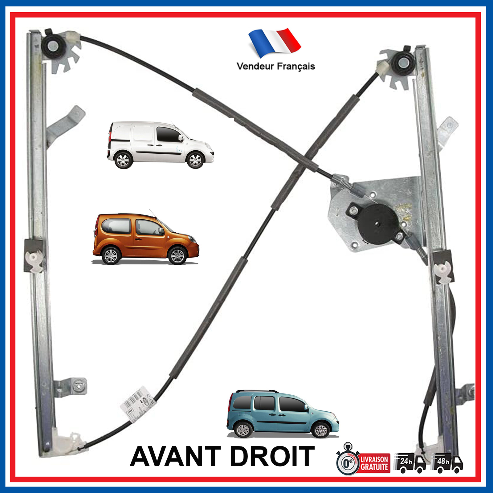 Lève-vitre avant droit Kangoo II bloqué ? Solution avec mécanisme 807212230R