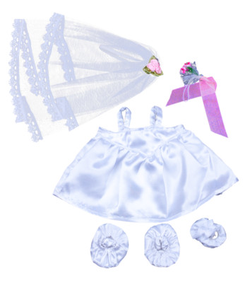 Braut Hochzeitskleid Teddybär Kleidung Outfit passt 16'' Build a Bear Bären 