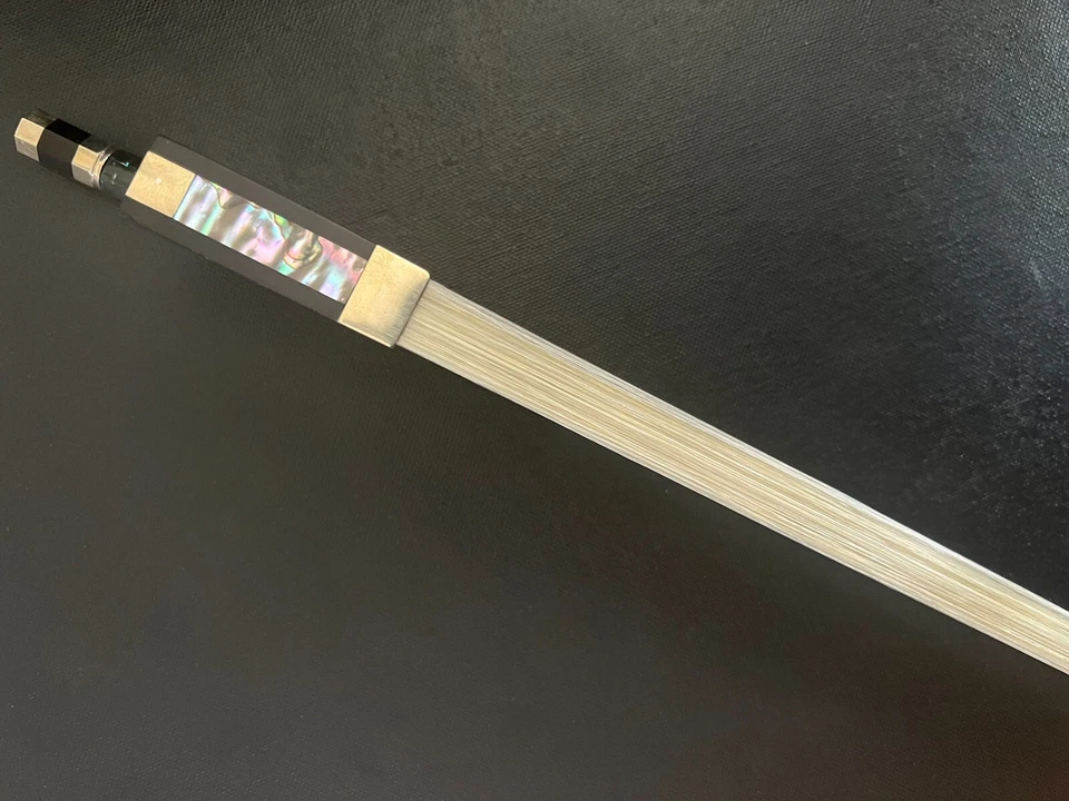 3/4Carbon Fiber FINE Violin Bow Blue Silver Silk Braided Stick Ebony Frog No.002 - Image 3 of 4