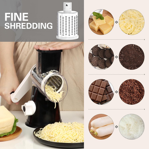 Rotary Cheese Grater Hand Crank Cheese Shredder for Fresh Cheese, Vegetable, Nut - Picture 4 of 12