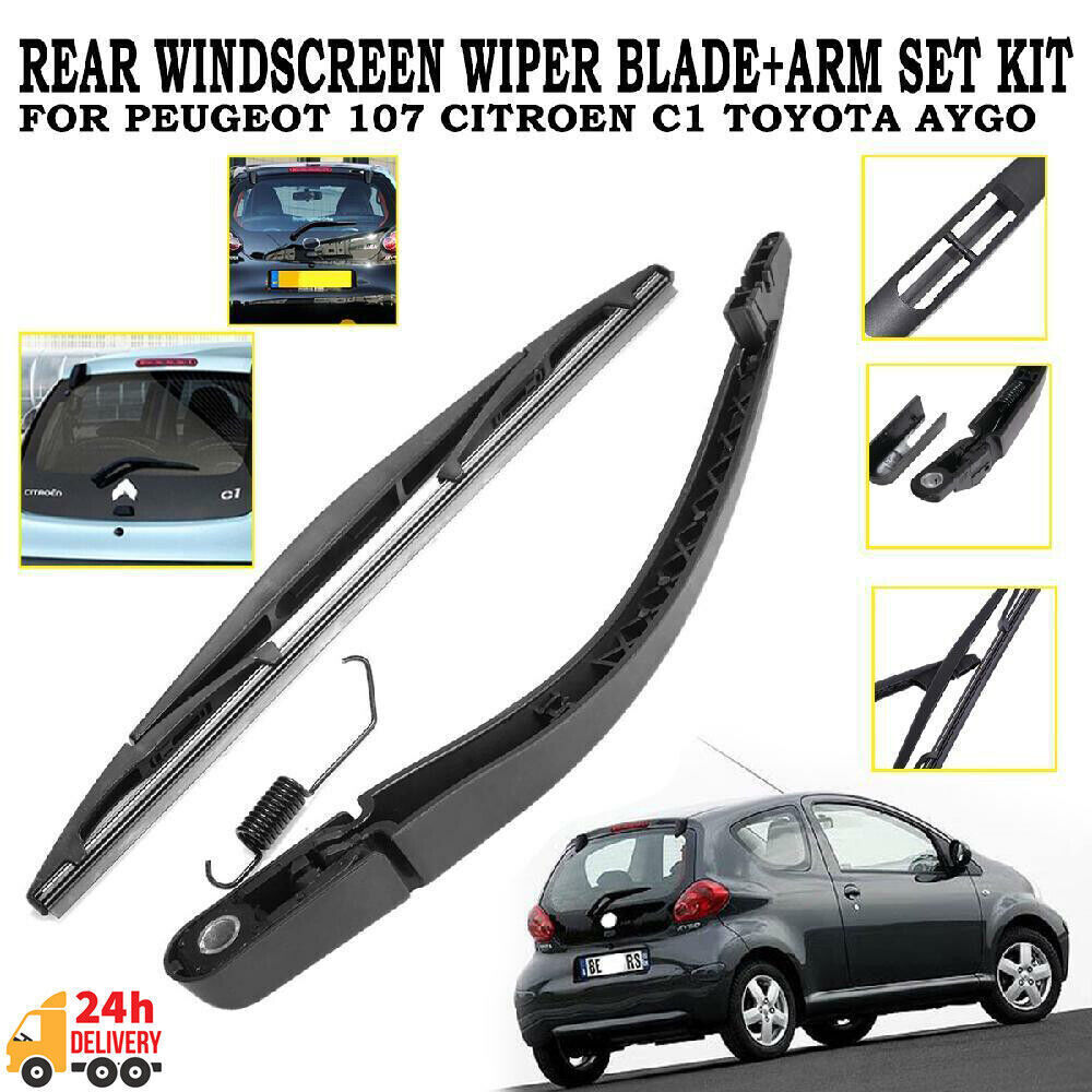 Rear Windscreen Wiper Blade & Arm For Peugeot 107 Citroen C1 Toyota
