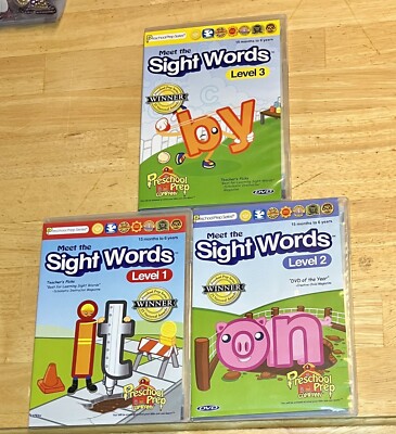 Meet The Sight Words 3 DVDs Level s  1, 2, & 3