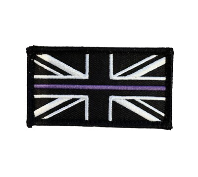 1 x dünne lila Linie Union Jack Flagge Aufnäher 7 x 3,8 cm Grenztruppen