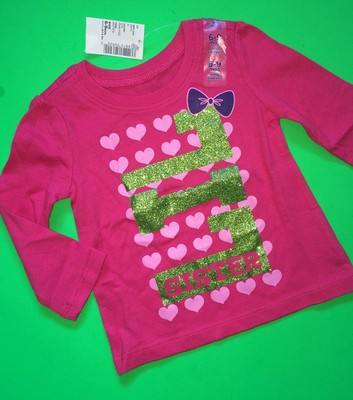 *NEW! ''LIL SISTER'' Little Baby Girls Shirt 6-9 12 18 24 Months 2T 3T 4T Bow LS ~