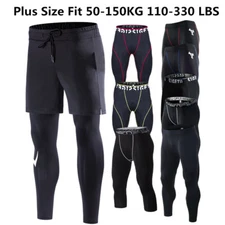 Big Size Men's Compression Running Pants Sportswear Fitness Gym Trousers S-7XL