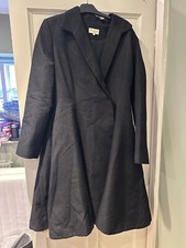 Beulah London Chiara Coat Black Fit Flare Rrp £420 Small Marks