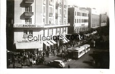 1948 Cairo Egypt 1st Street Traffic & buses Photo 3.25x2.25 inches