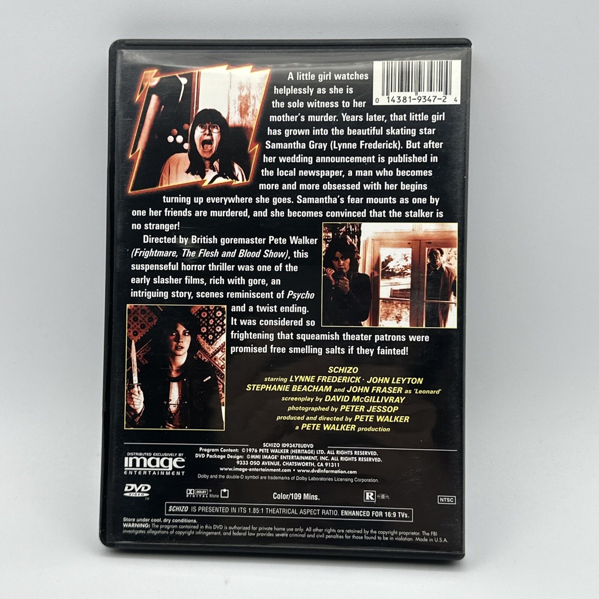 Schizo 1976 DVD EuroShock Image Lynne Frederick Pete Walker