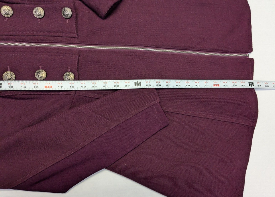 Torrid Military Coat Size 1 XL Burgundy Red Zip Up Pea Coat eBay