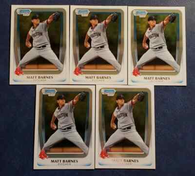 Matt Barnes 2011 Bowman Draft Chrome BDPP8 Lot of (5) 1st Prospect Cards