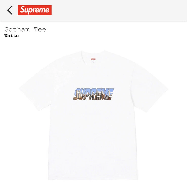 Tee shirt blanc Supreme Gotham taille XL extra large FW23 À LA MAIN