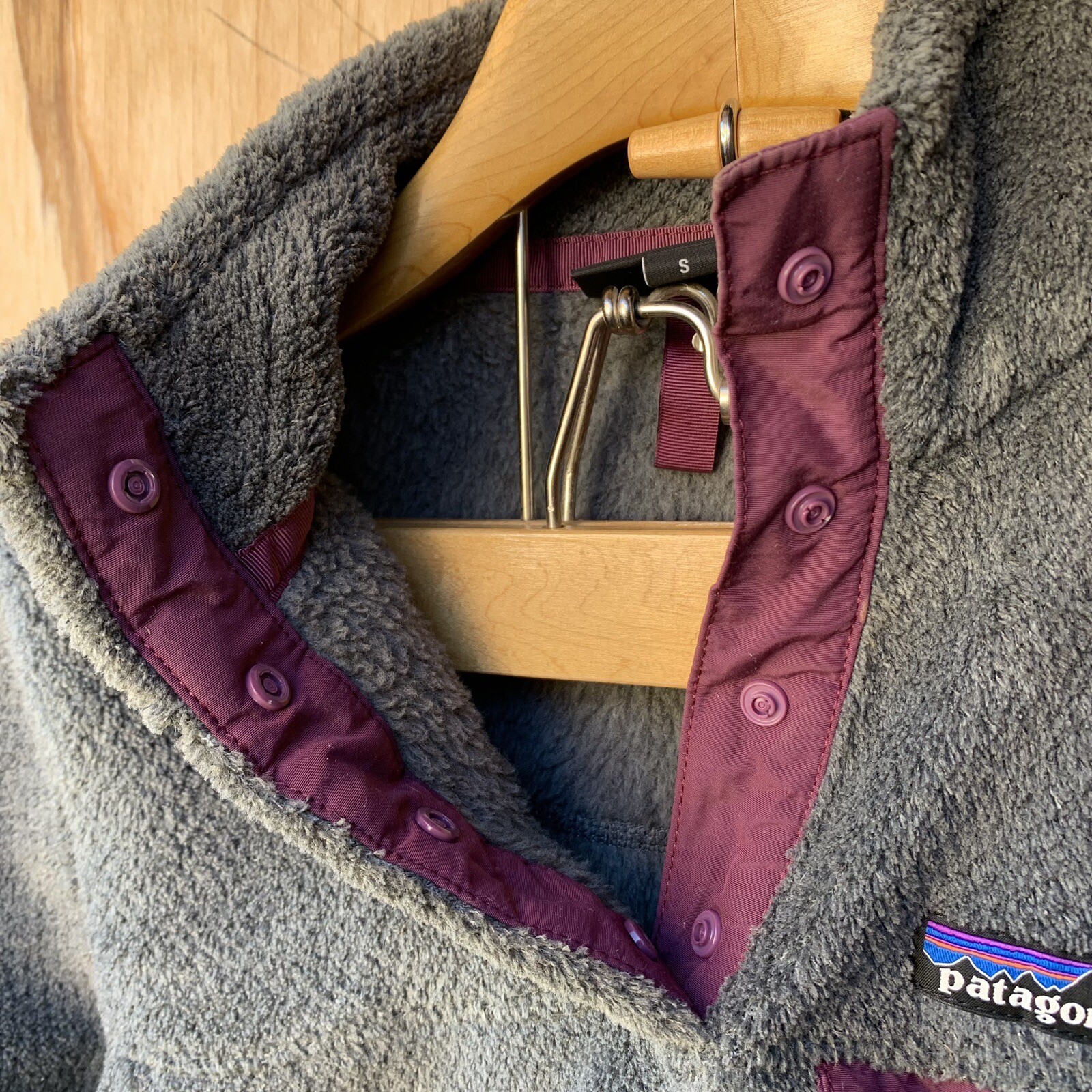 Patagonia Re-tool Snap Pullover Gray Purple Women's Size Small Fleece Sweater thumbnail 7