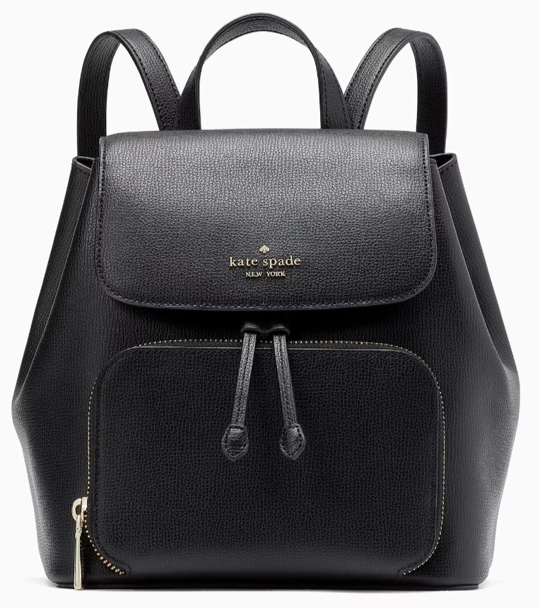 Kate Spade Kristi Medium Flap Backpack Black Leather Bag  display picture 1