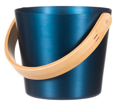 Sauna Spa Bucket tub aluminium/ bamboo, 5 l, 23x23 cm, deep blue, Rento Finland