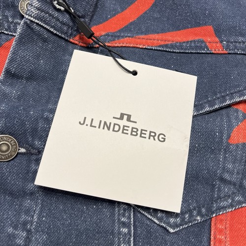 NWT J. Lindeberg Jad Printed Stars Denim Jean Jacket Sz L - Picture 3 of 9