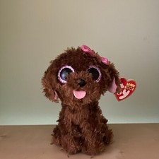 TY Beanie Boos - Maddie The Brown Dog (Glitter Eyes) Small 6 inches