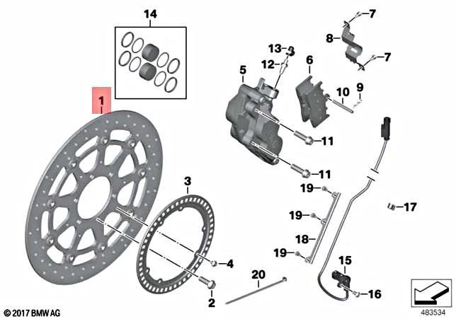 Genuine BMW K48 K61 0F53 0F63 BRAKE REDOR WITH RIVET D=320-5.0MM  