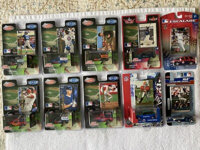 Lot of 10 Fleer White Rose & Upper Deck MLB & NFL Collectible Trucks With Cards.