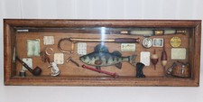 Diorama Themenkasten Bild Schaukasten Angeln hinter Glas gerahmt  /=673