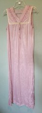 Vintage 70s Montgomery Ward Art Deco Maxi Nightgown Dress Purple USA Made Size S