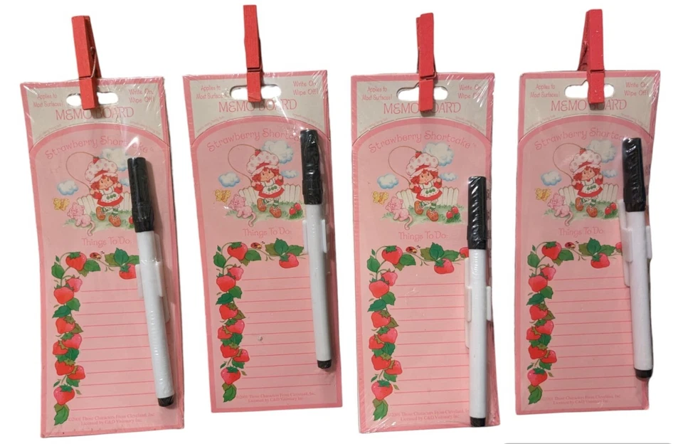 Unopened 2006 Strawberry Shortcake Dry Erase Memo Board w/Marker X1 - 7½in X 3in - Image 3 of 4