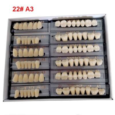168pc Acrylic Resin Denture Full Set Teeth Upper Lower Shade Tooth ...