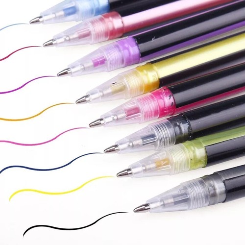 48 Pcs Color Gel Ink Pens 1.0mm Glitter Metallic Neon Pastel Great Drawing Gifts - Picture 10 of 24