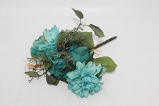 Bridal Wedding Bouquet Fall Turquoise Teal 12" Romantic White Green Hydrangea