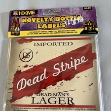 Halloween Bottle Labels  12 count 4 Designs  New Samuel Deadman's & Dead Stripe