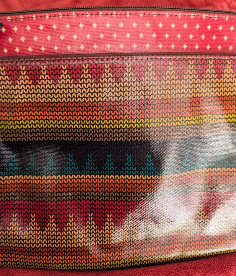 Bolsa de mano Fossil "Key-Per" bolsa para tabletas recubierta de cuero de vaca multicolor bolsillo con cremallera Foto 2 de 4