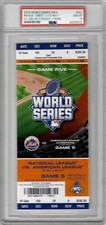 2015 World Series CLINCHER Ticket Stub GAME 5 - Nov 1 - Royals vs Mets - PSA 10+