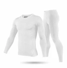 Mens Winter Ultra-Soft Fleece Lined Thermal Top & Bottom Long John Underwear Set