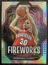 STEPHEN CURRY 2023/24 PANINI PRIZM DRAFT PICKS FIREWORKS SILVER HYPER PRIZM MINT