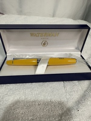 NOS WATERMAN CHARLESTON BALLPOINT PEN IN A STUNNING & RARE CITRINE YELLOW/CT