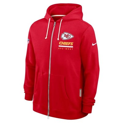Nike Mens Kansas City Chiefs 2025 Sideline Full Zip Hoodie Sweatshirt Large NEW