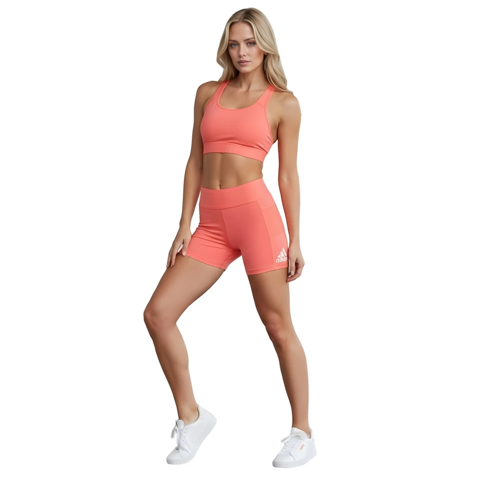 Adidas Alphaskin Compression Shorts Womens Medium Pink 3" Aeroready Lightweight - Image 2 of 4