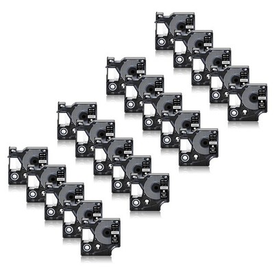 20PK Replace for DYMO D1 45021 LabelManager 100 120P Label Tape White/Black 12mm
