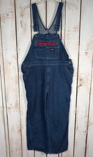Dickies Carpenter Blue Jean Bib Overalls Mens Size XL Denim Workwear 30" Inseam