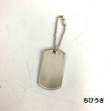 GUCCI Key Holder Key Ring Dog Tag Logo Sterling
