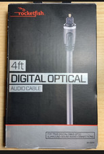 RocketFish 4ft Digital Optical Audio Cable Toslink TV Soundbar PS5 New
