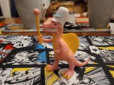 Dinosaur Marching Band Figure Ankyo 6.5" Vintage Pink & Yellow Toy