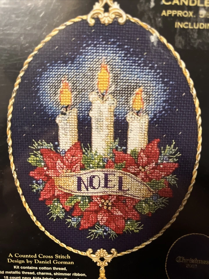 Dimensions Gold Collection Petites Candlelit Noel Ornament Cross Stitch Kit 8678 - Image 2 of 4