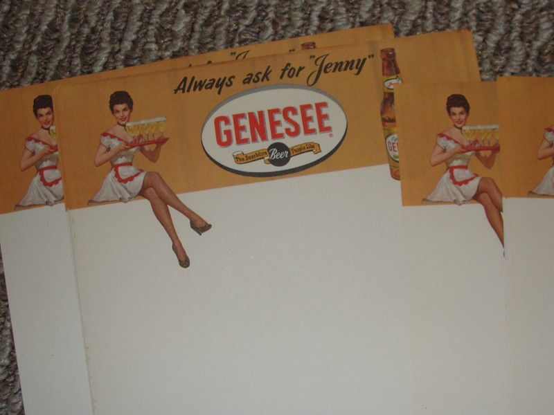 20 VINTAGE GENESEE BEER JENNY MENU INSERT SHEETS GENESEE BREWING CO ROCHESTER NY