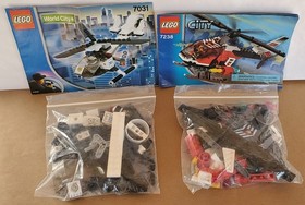 2 Lego City / World City Helicopters Lot #'s 7031, 7238 2003-2005