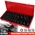 35X Impact Socket Deep Socket 1/2"Drive Ratchet Wrench Metric&SAE 8-32mm Metric