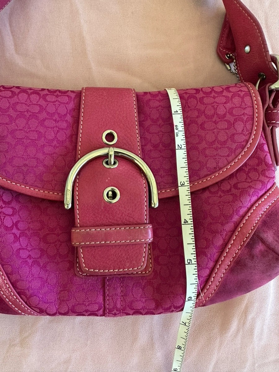 Rare Vintage Coach Soho Hobo Shoulder Bag Rose red Leather And