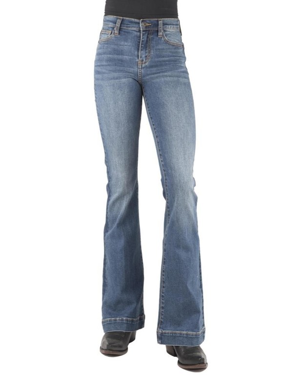 Stetson Western Jeans Womens Flare 8 Long Blue 11-054-0921-2408 BU CLEARANCE