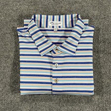 Peter Millar Polo Shirt Mens XL Summer Comfort Colorful Stripe Stretch Golf