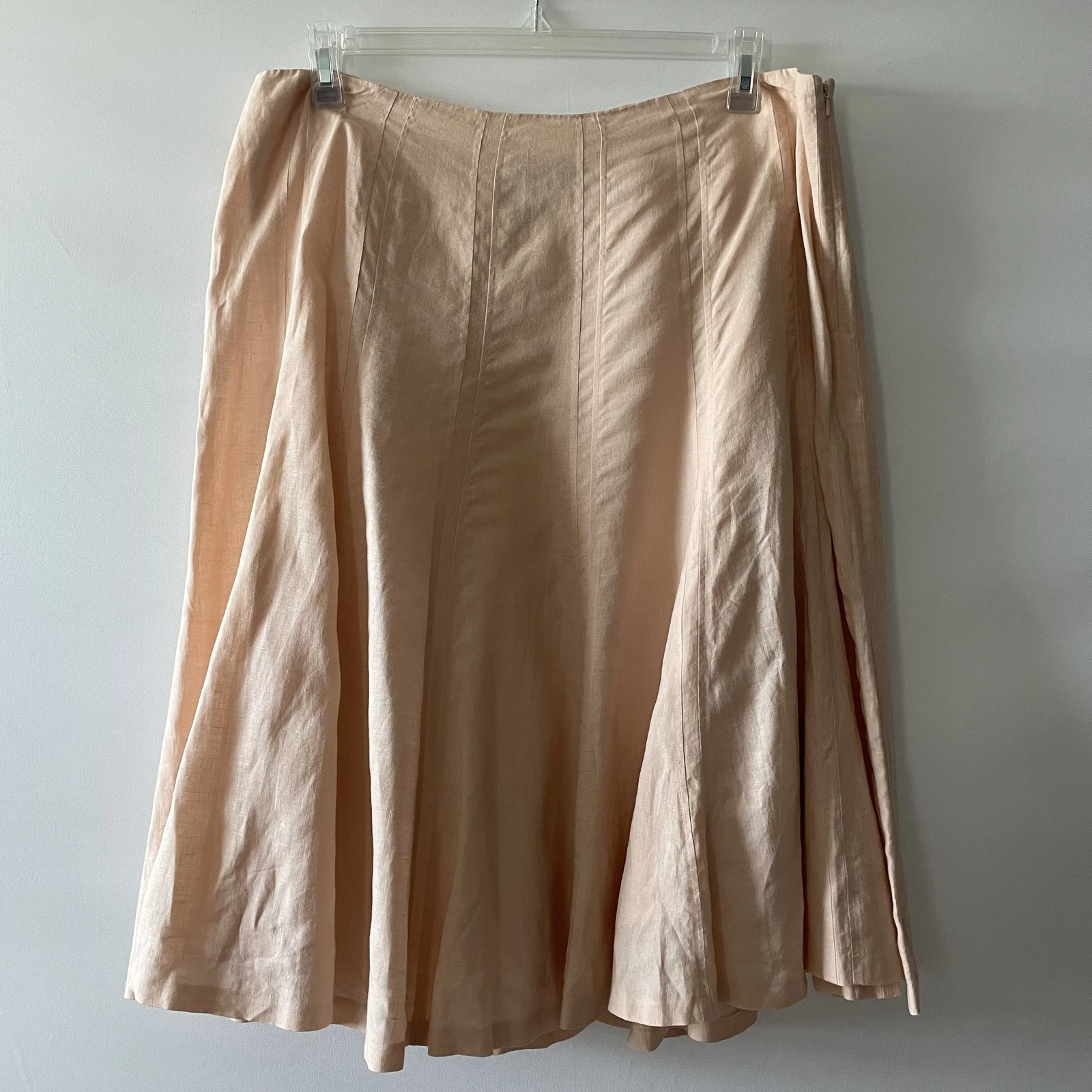 Lauren Ralph Lauren A-Line Midi Linen Skirt Peach Pink Womens Size 16 -C