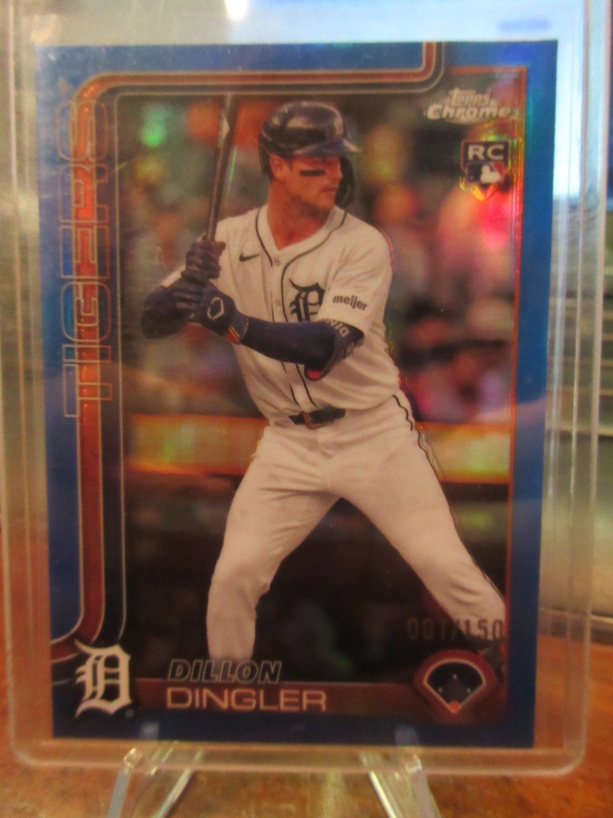 2025 Topps Chrome Dillon Dingler #274 - True Blue Refractor 1/150 - RC - Tigers